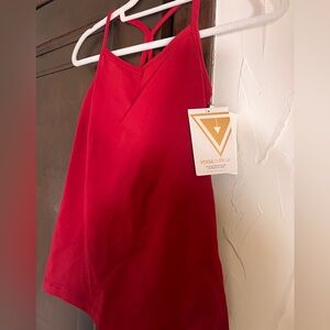 NWT Red Athletic Tank with Shelf Bra